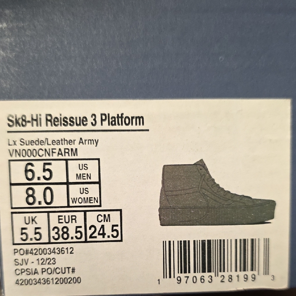 Vans Green High-Top Sneakers Womens 8 - Picture 2 of 6